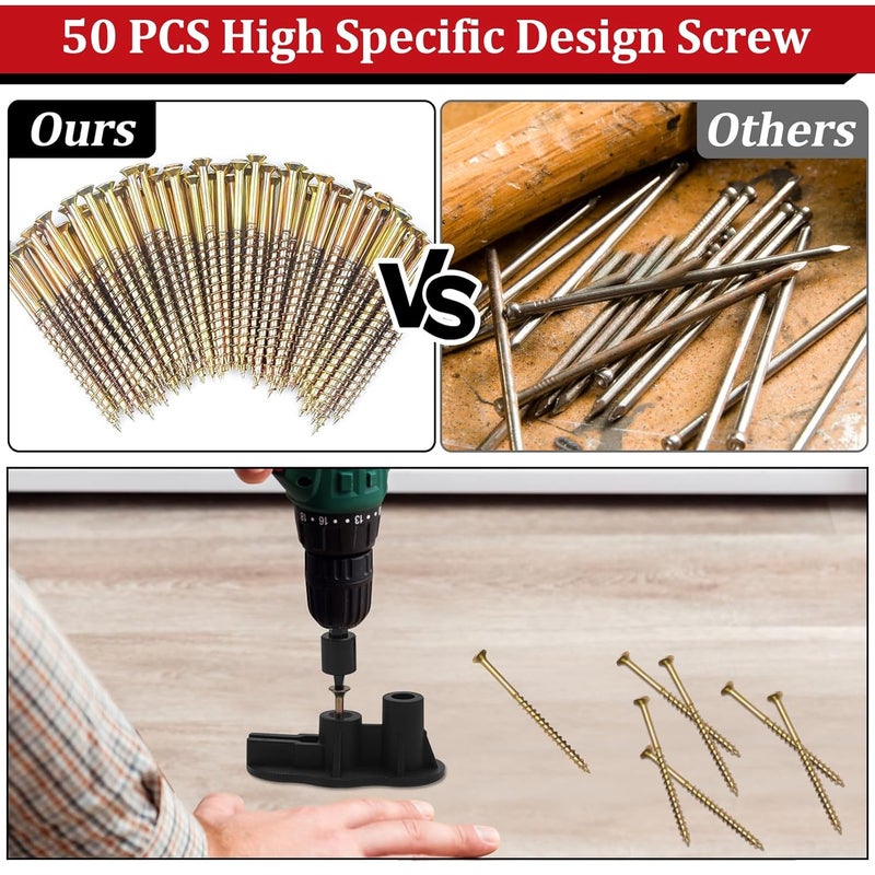 Wallace Forge Squeaky Floor Repair Kit with 200 Screws and 5 Tools - Eliminate Squeaky Noise under Carpeted, Hardwood, Vinyl, and Linoleum Floors - Squeak No More Set - Image 5